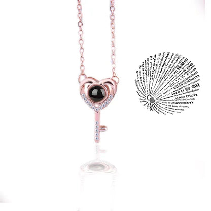 Love Heart Key Necklace